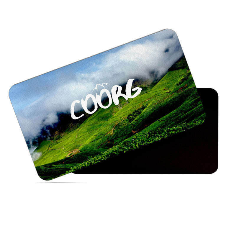 dhcrafts Rectangular Rubber Fridge Magnet / Magnetic Card Multicolor Karnataka Coorg D2 Design Pack of 1 (8.6cm x 5.4cm)